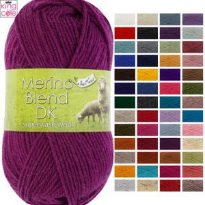 King Cole Merino Blend DK 50g Knitting Yarn Crochet 100% Merino Wool Double Knit