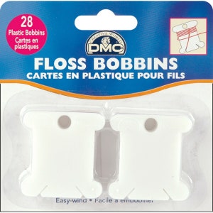 28x DMC Plastic Bobbins - Thread Organisers - Embroidery Thread Cross Stitch