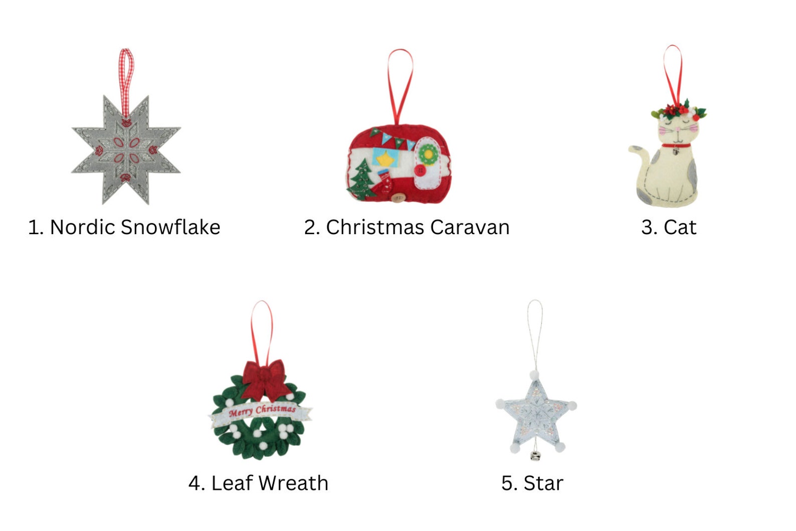 Trimits Xmas Felt Craft Kits Christmas Decoration Beginners Etsy UK