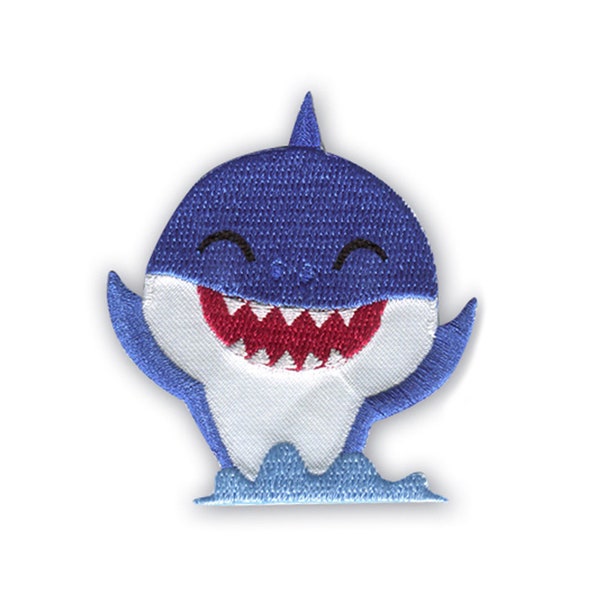 Official Nickelodeon Baby Shark Applique Motif Patches Iron On Sew On Kids Clothing Patch School Bag