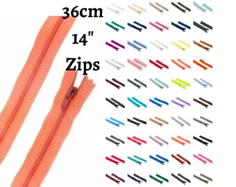 YKK Nylon Closed End 36cm 14" Zips (x1) Singles Multi-colours Cushions Clothing