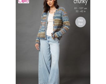King Cole Pattern Ladies Cardigan and Sweater knitted in Flair Chunky 6381