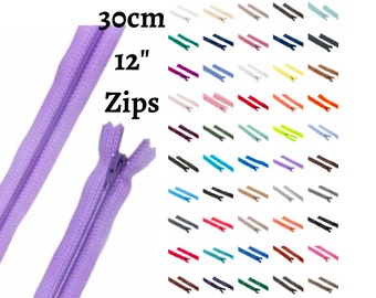 YKK Nylon Closed End 30cm 12" Zips (x1) Singles Multi-colours Cushions Clothing