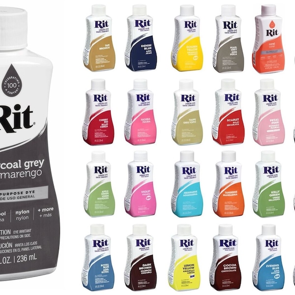 Rit Liquid Dye TOUT USAGE Vêtement Tissu Plastique Nylon Bois 236ml