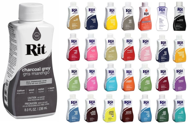 Rit Liquid Dye ALL PURPOSE Clothing Fabric Plastic Nylon Wood 236ml - Etsy