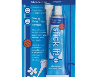 Stick it! Silicone Glue Tube (80ml)Scrapbooking Decoupage Embossing Paper - Craft, Sewing, Quilting Knitting, Embroidery, Detailed Work