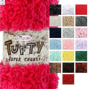 Hilo de tejer King Cole Tufty Super Chunky Wool de poliéster de 200 g (todos los colores)