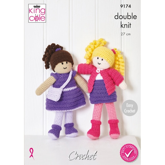 King Cole Amigurumi Dolls 'Easy Crochet' Pattern 9174 - Double Knit King Cole Amigurumi Dolls 'Easy Crochet' Pattern 9174 - Double Knit
