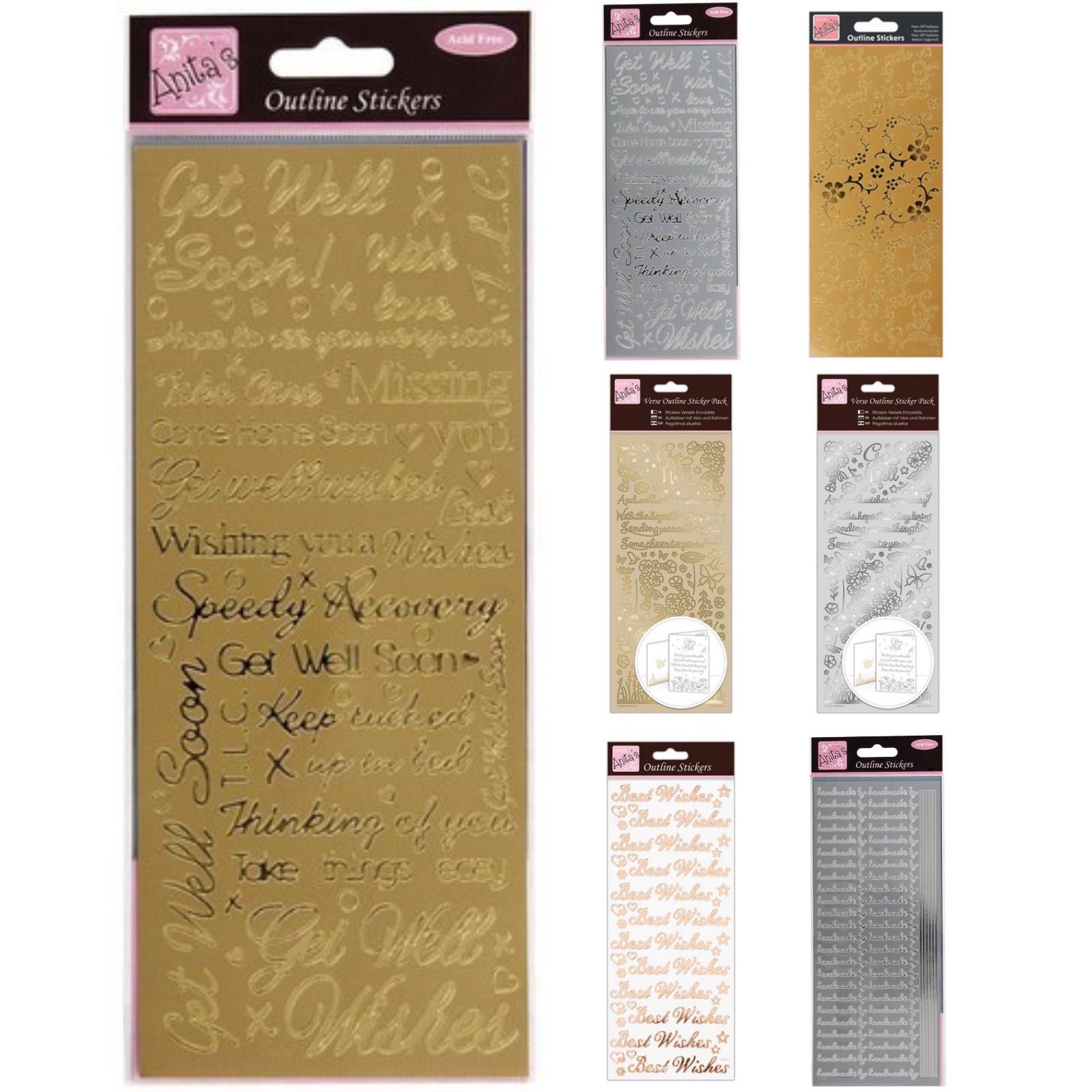 Anitas Outline Stickers Verses - Scrapbooking Card Crafts - Get Well ...