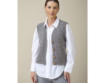 King Cole Pattern Waistcoat & Accessories Knitted in Superfine Alpaca Chunky 6286