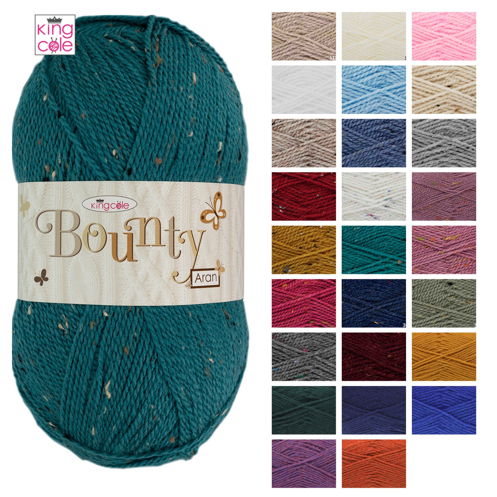 King Cole Bounty Aran 250g Acrylic Knitting Yarn Wool All Colours Crochet Etsy Canada