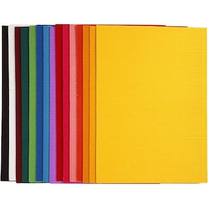 Cartes ondulées Creativ / Lot de 15 - Couleurs assorties - Créations manuelles - Scrapbooking 21927 Idéal pour décorer, embellir la peinture, réaliser des travaux manuels d'artisanat pour enfants
