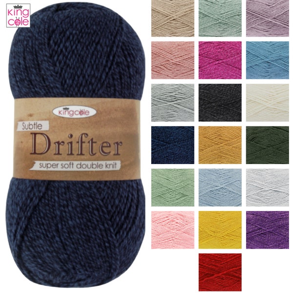 King Cole Subtle Drifter DK Yarn 100g Acrylic Wool Crochet Cotton