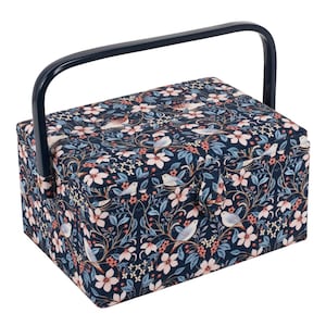 HobbyGift Sewing Box (M): Blossom Birds - craft, sewing, quilting knitting, Embroidery, detailed work