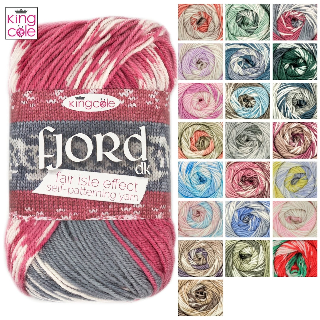 King Cole Fjord DK Yarn Nordic Acrylic Knitting Wool 100g Festive All