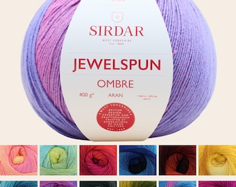 Sirdar Jewelspun Ombre 400g Knitting Yarn Knit Crochet Wool All Shades Acrylic