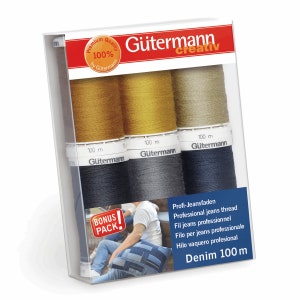 Gutermann Professional Jeans Thread Set 6x 100m Reels - Denim Seams Extra Strong