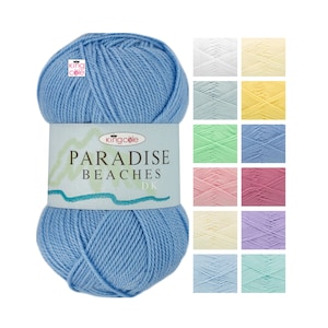 King Cole Paradise Beaches DK Doppelstrickgarn 100g - Sommer Pastelle Garn Wolle Häkeln Premium Acryl