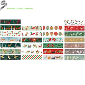 Cintas Festivas Berisfords: 25 mm de ancho, Bobinas Completas de 20/25 metros, Navidad - Manualidades, Costura, Acolchado, Tejido, Bordado
