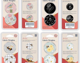 Pesas para tela Sew Easy, paquete de 2 - Pájaros, abejas, margaritas, corte y costura