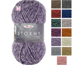 King Cole Big Value Super Chunky Stormy Acrylic Wool Yarn 100g - All Colours