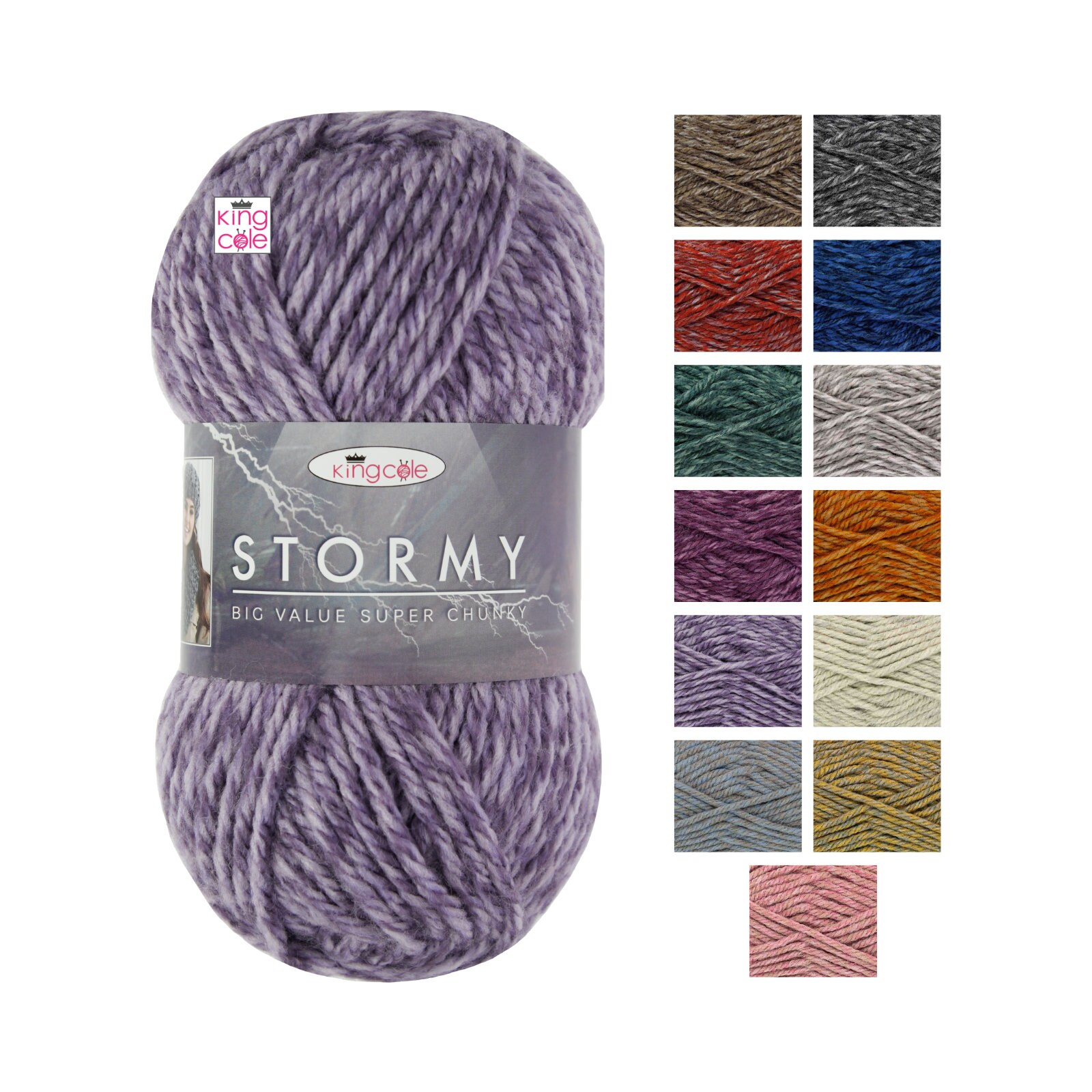 King Cole Big Value Super Chunky Stormy Acrylic Wool Yarn 100g All Colours Etsy Canada
