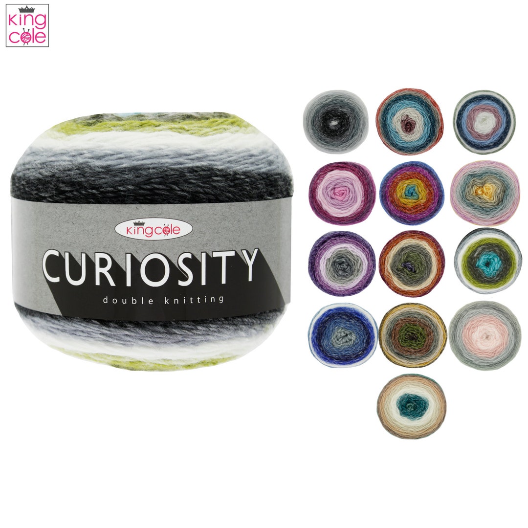 King Cole Curiosity Knitting Yarn Double Knit DK 150g Cake All Colours