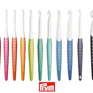 PRYM Ergonomic Crochet Hooks - Soft Grip - All Sizes 3mm to 15mm - Knitting Wool