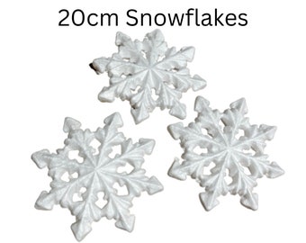 20cm 3D Polystyrene Styrofoam Snowflake Festive Christmas Crafts Kids Decorations