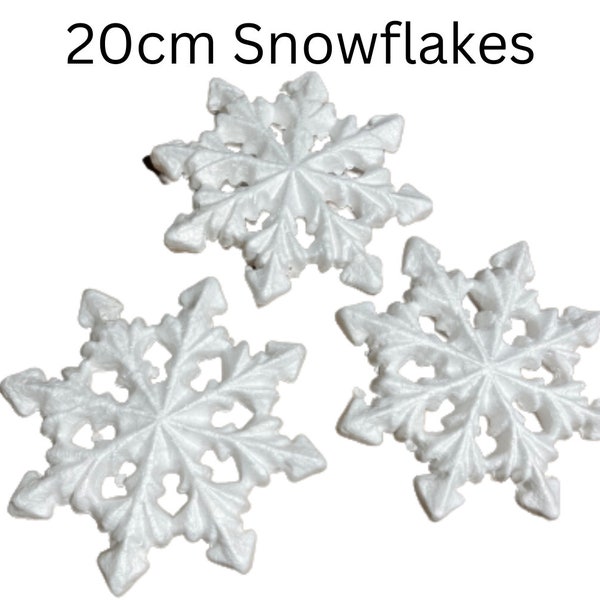 20cm 3D Styropor Styropor Schneeflocke Festliche Weihnachten Basteln Kinder Dekoration