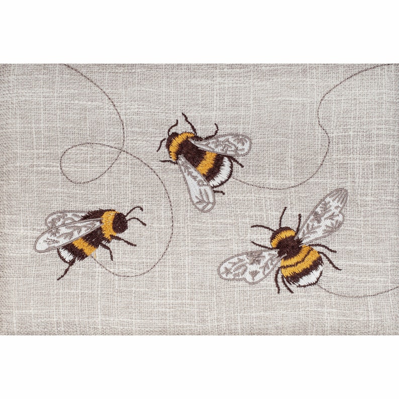 HobbyGift Medium Nähkorb Besticktes Bienen Design Hochwertige Aufbewahrungsbox Bild 3