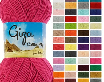 King Cole Giza 4-draads 50 g Egyptisch gehaakt katoenen breigaren wol