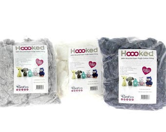 Hoooked Recycled Fluffy Cotton Filling Mix Amigurumi Kit Stuffing ALL COLOURS