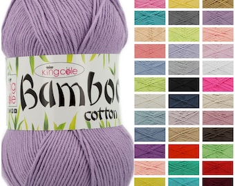 Hilo King Cole Bamboo Cotton DK 100g - Todos los colores Hilo de lana para tejer acrílico