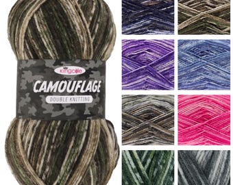 King Cole Camouflage DK 100g - Yarn Wool Crochet Premium Acrylic Variegated
