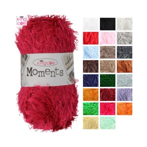 King Cole Moments DK 50g Knäuel Strickwolle Wimpern Wimpern Flauschige ALLE FARBEN