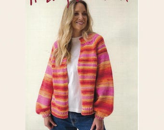 Sirdar Leaflet 10859 - F257 One Piece Raglan Cardigan chunky ladies knitting