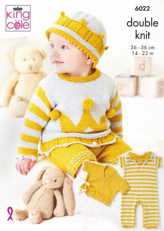King Cole Baby DK Knitting Pattern Coronation Play Suit - Etsy Canada