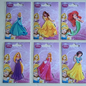 Disney Princesses Appliques Iron On Motifs Patches Ariel Cinderella Belle Snow White Aurora Rapunzel Brave Rapunzel 10cm x 5cm