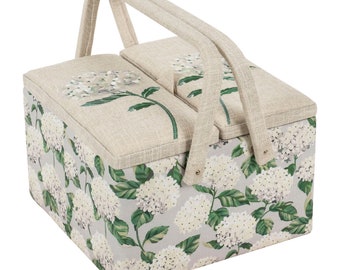 HobbyGift Sewing Box (Large) Twin Lid - Square - Hydrangea - Storage MRLTLE\659