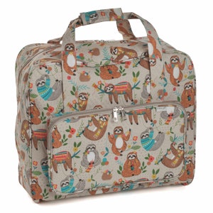 HobbyGift Nähmaschine Tasche - Matt PVC: Faultier - Aufbewahrung - Basteln, Nähen, Quilten, Stricken, Sticken & Detailarbeiten