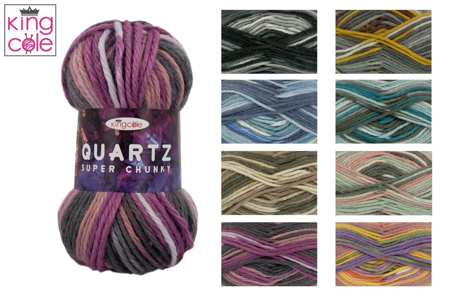 King Cole Quartz Super Chunky Yarn - 100g King Cole Quartz Super Chunky Yarn - 100g