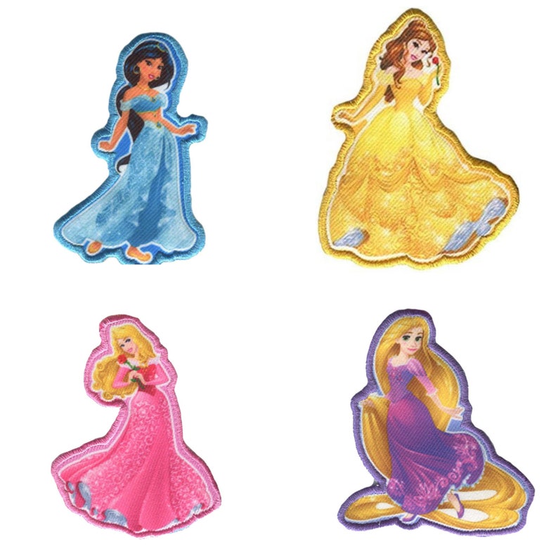 Disney Princesses Appliques Iron On Motifs Patches Ariel Cinderella Belle Snow White Aurora Rapunzel Brave image 10