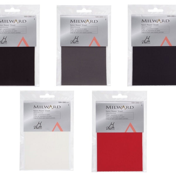 Milward Nylon Self Adhesive Waterproof Repair Patches Mending Coats Tents Bags