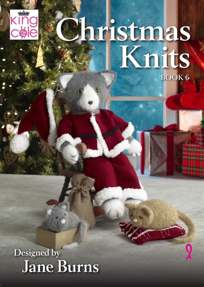 King Cole Christmas Knits Book 6 Knitting Patterns Santa Cats Etsy
