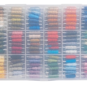 DMC Storage Box for Floss/Embroidery Thread Bobbins 50 Free Bobbins Holds 108 Skeins image 4