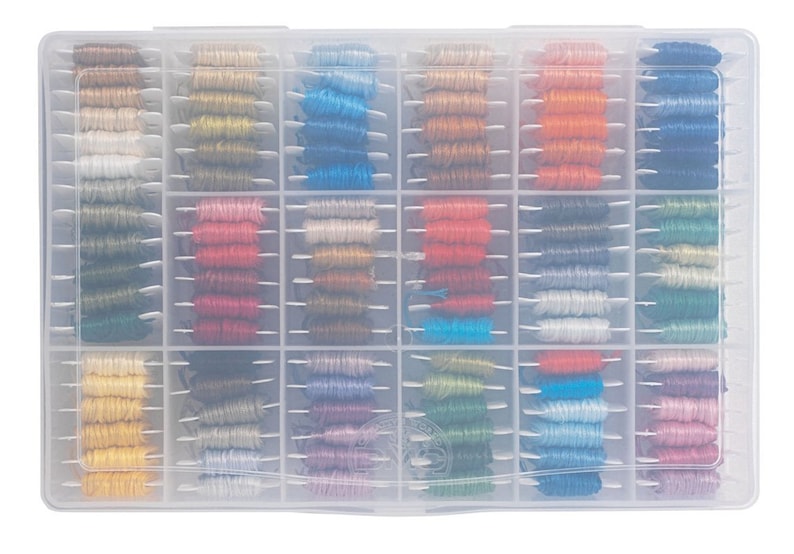DMC Storage Box for Floss/Embroidery Thread Bobbins 50 Free Bobbins Holds 108 Skeins image 4