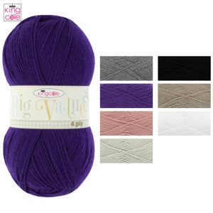 Big Value 4ply - All colours - King Cole - Knitting - Crochet - Yarn - Wool