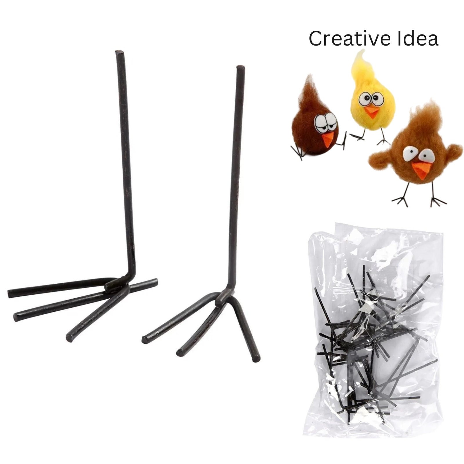 Creativ Metal Bird/Chicken Feet, Cute Miniature Parts 10Pairs Craft Modelling- Craft, Sewing, Quilting Knitting, Embroidery, Detailed Work