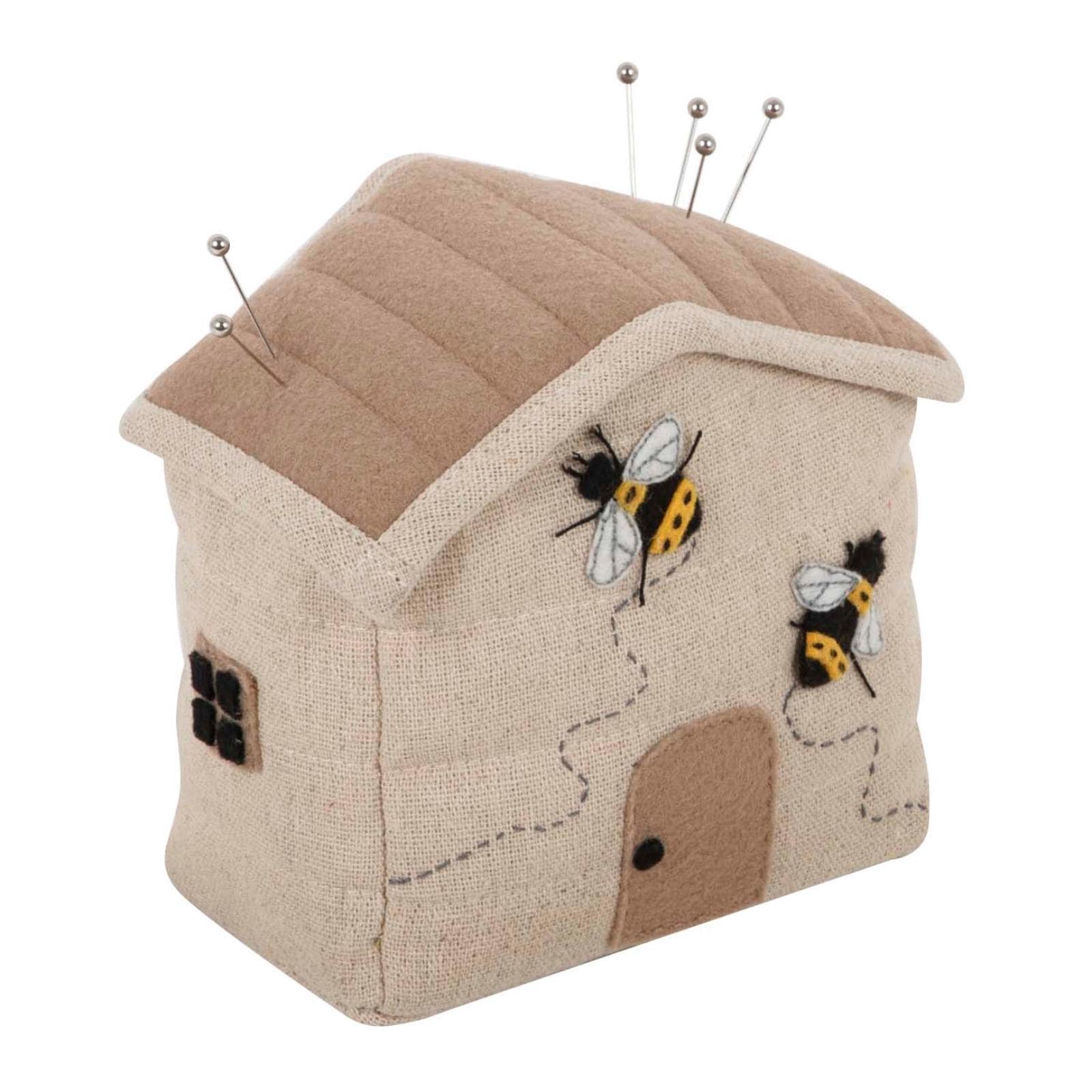 HobbyGift Pincushion House Applique: Bee- craft, sewing, quilting knitting, Embroidery, detailed work